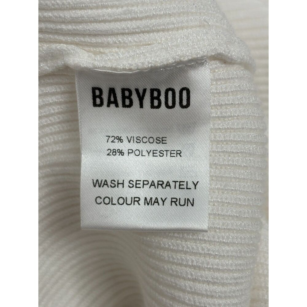 BABYBOO Angela Maxi White Knit Dress Size M Strapless Date Wedding Bridal Boho - Picture 9 of 11